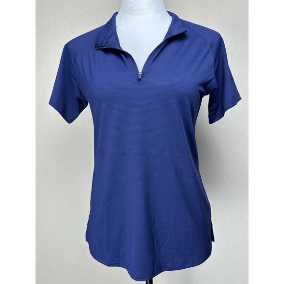 Women’s Size Small Golf Shirt 1/4 Zip Short Sleeve Navy Blue NWT Tennis - Picture 3 of 16